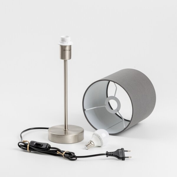Lampada da tavolo LED 1xE14/5W/230V grigia/cromo opaco
