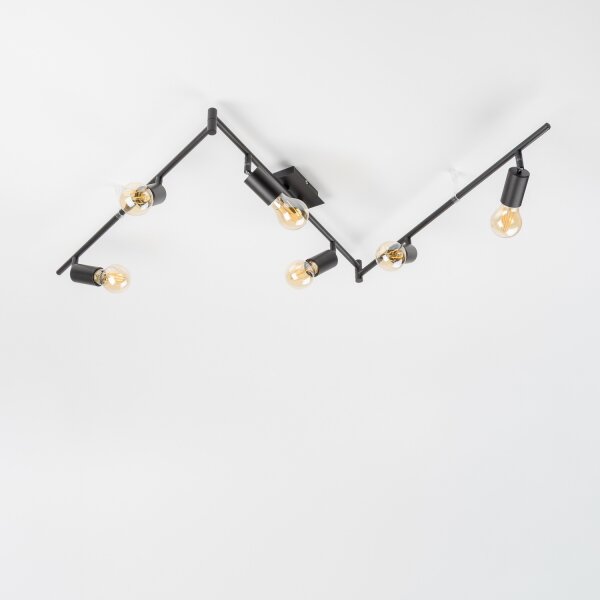 Plafoniera con 6 faretti LED 6xE27/6,5W/230V nera