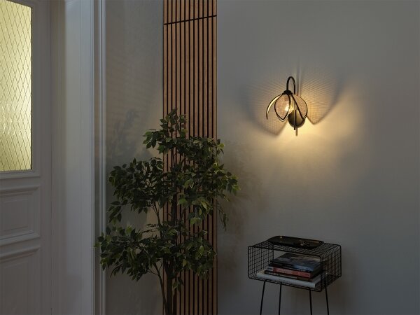 Osram - Lampada da parete DECOR RATTAN 1xE27/15W/230V beige/nera