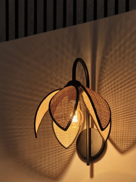 Osram - Lampada da parete DECOR RATTAN 1xE27/15W/230V beige/nera