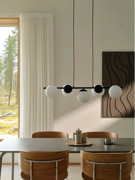 Nordlux - Lampadario a sospensione LILLY su cavo 5xE14/10W/230V nero