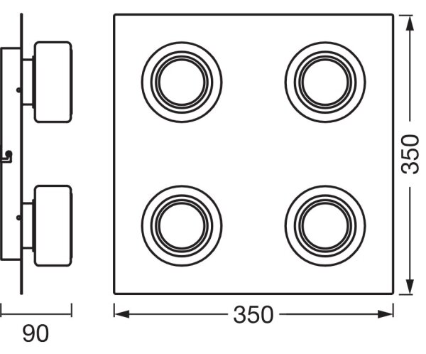 Osram - Plafoniera LED per bagno ORBIS FLAME 4xLED/5,5W/230V IP44 cromo