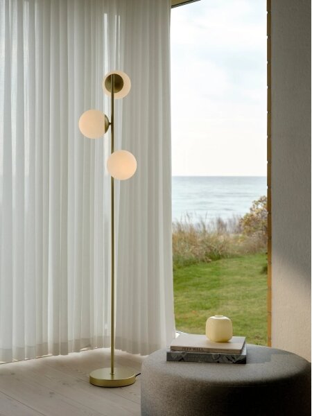 Nordlux - Lampada da terra LILLY 3xE14/10W/230V ottone