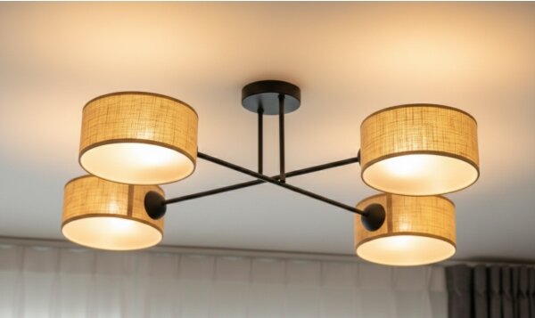 Brilagi - Plafoniera VIRGO 4xE14/40W/230V beige/nera