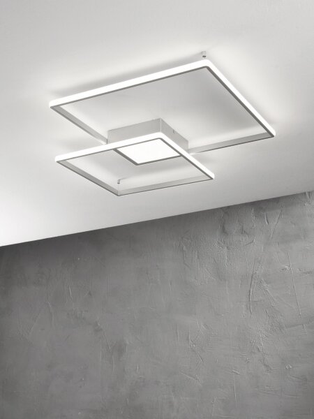 Ondaluce - Plafoniera da soffitto dimmerabile a LED DOWEL LED/46W/230V 55x55 cm, argento