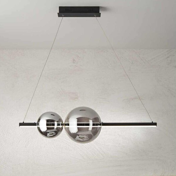 Ondaluce - Sospensione dimmerabile a cavo FUFI LED/40W/230V nero/fumé