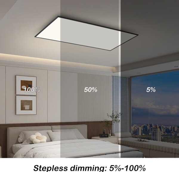 Brilagi - plafoniera LED dimmerabile SLIMFRAME LED/80W/230V 120x60 cm nera + telecomando