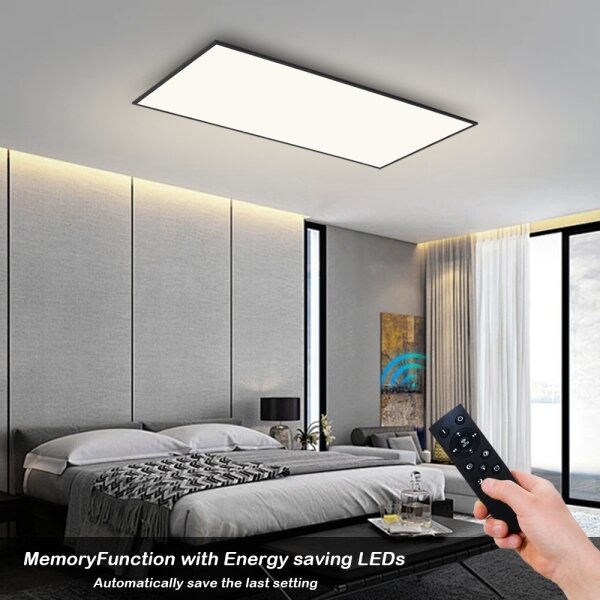 Brilagi - plafoniera LED dimmerabile SLIMFRAME LED/80W/230V 120x60 cm nera + telecomando