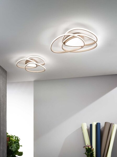 Ondaluce - Plafoniera da soffitto LED dimmerabile ROSE LED/60W/230V 50x54 cm dorata
