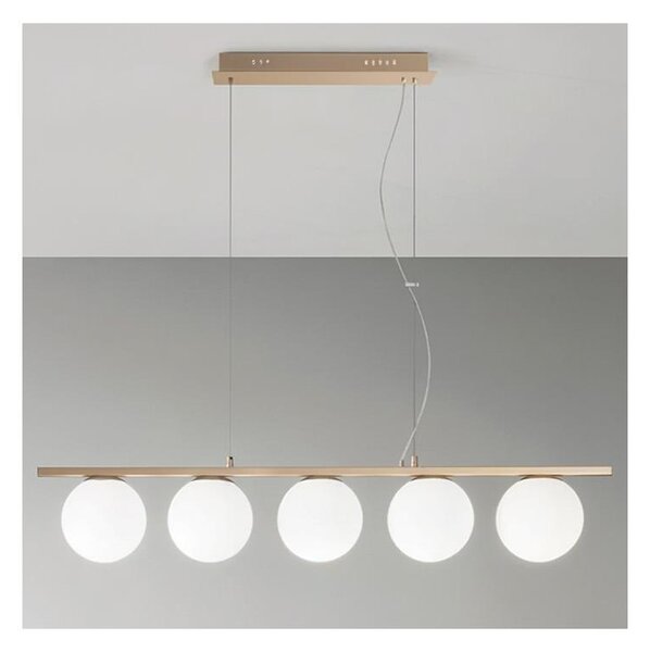 Ondaluce - Lampadario sospeso su cavo MONILE 5xE14/10W/230V oro/bianco