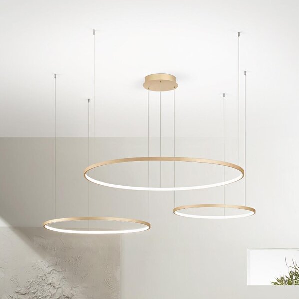 Ondaluce - Lampadario LED dimmerabile a sospensione su cavo SOEL LED/28W/230V+LED/38W+LED/47W