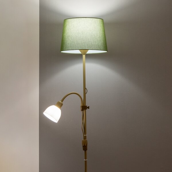 Brilagi - Lampada da terra CERIA 1xE27/100W/230V + 1xE14/25W dorata/verde
