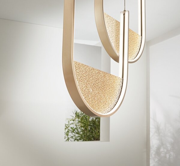Ondaluce - Lampadario sospeso dimmerabile con cavo LOTUS LED/55W/230V dorato