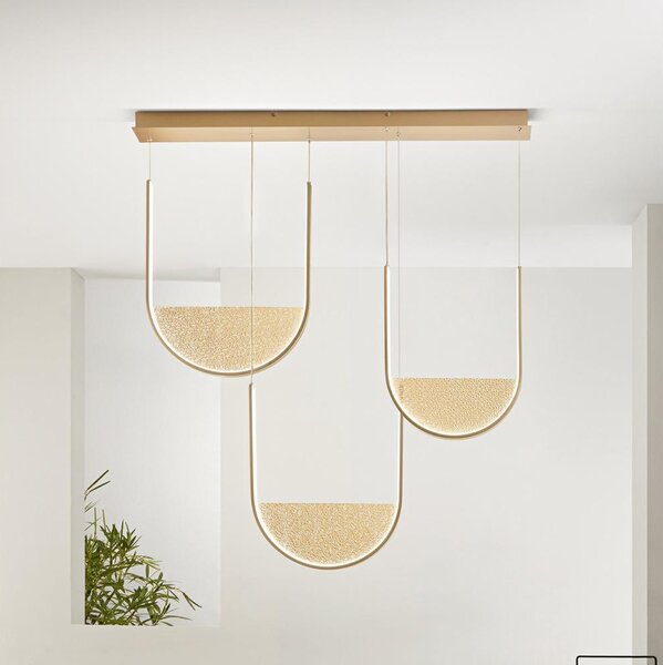 Ondaluce - Lampada a sospensione dimmerabile su cavo LOTUS LED/70W/230V dorata