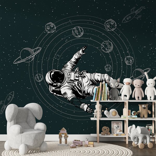 Carta da parati Un astronauta che fluttua nello spazio, Carta da parati Spazio, Carta da parati popolare, w00712v2 - Tapeko.it