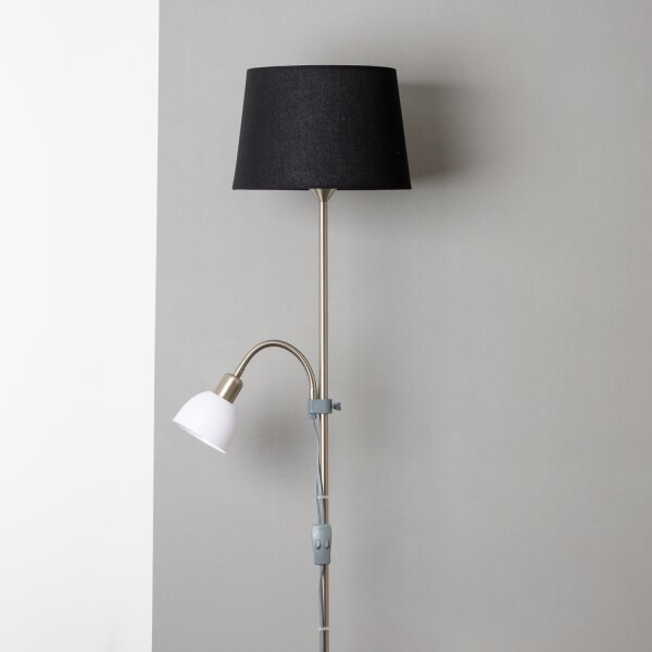 Brilagi - Lampada da terra CERIA 1xE27/100W/230V + 1xE14/25W cromo opaco/nero
