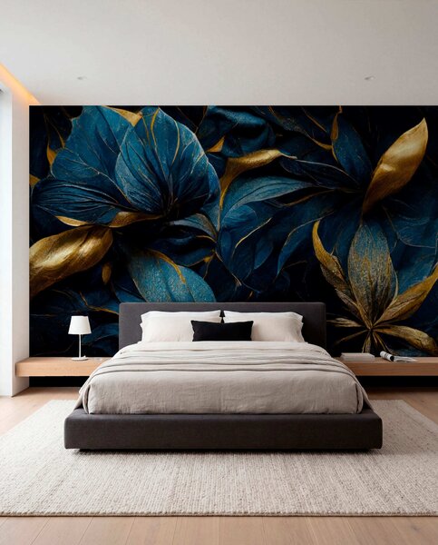 Carta da parati Fiori reali blu, Carta da parati lastrazione, u74140d1 : Uwalls.it