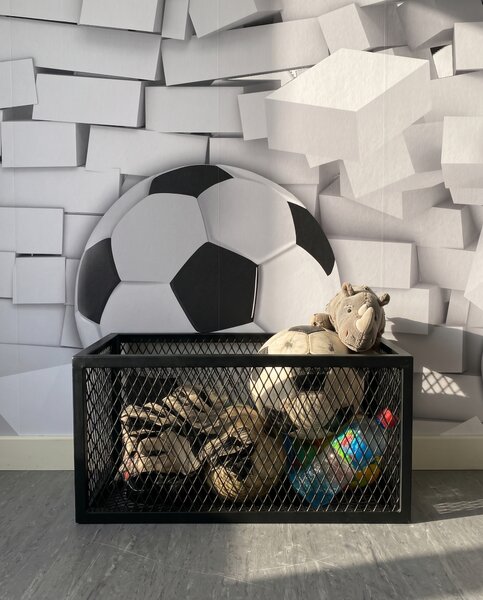 Carta da parati Calcio contro il muro, Calcio, Effetto 3D - Tapeko.it