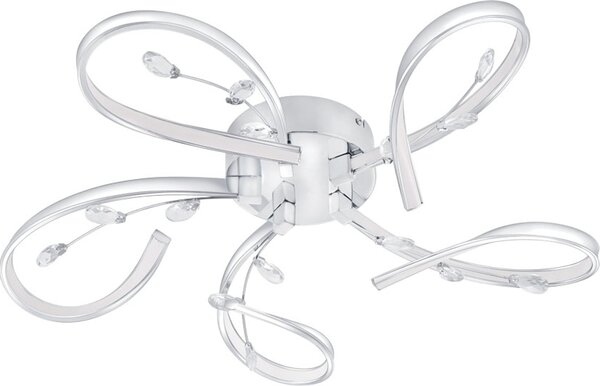 Lampada da soffitto LED Vallemare a 5 luci cromo, bianco, trasparente Eglo 97487