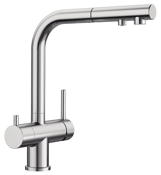 Miscelatore da cucina Blanco con doccetta FONTAS-S II in acciaio inox spazzolato 525199