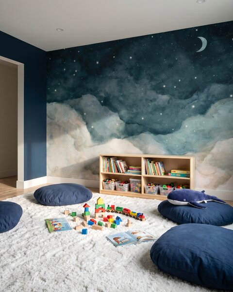 Carta da parati Luna sopra le nuvole, Cieli e nuvole, Acquerello - Tapeko.it