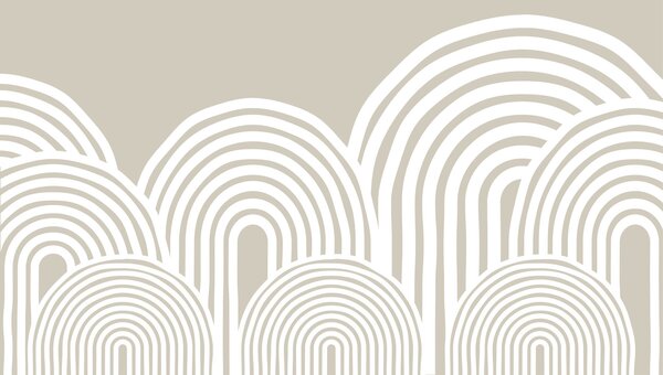 Carta da parati Sfondo bianco e grigio con linee curve, Carta da parati Moderno, Carta da parati popolare, w08037v3 - Tapeko.it