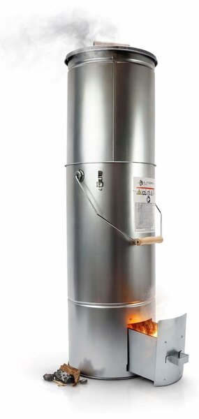 Eurocatch Affumicatore Telescopico Rotondo 101 cm - Barile Zincato - Affumicatore da Esterno con Termometro e 10 Ganci - Per Pesce, Carne e BBQ