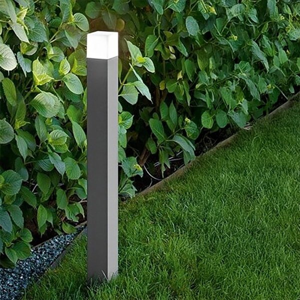 Lampioncino esterno ip54 perenz tower 8344 gc e27 led metallo alluminio acrilico grigio cemento - Perenz