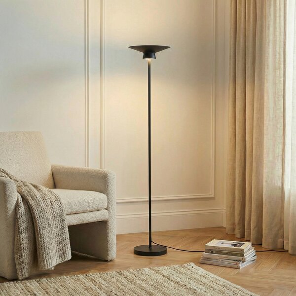 Lampada da terra Lindby, Norvind, Nero, Sala da pranzo, Metallo, Moderno