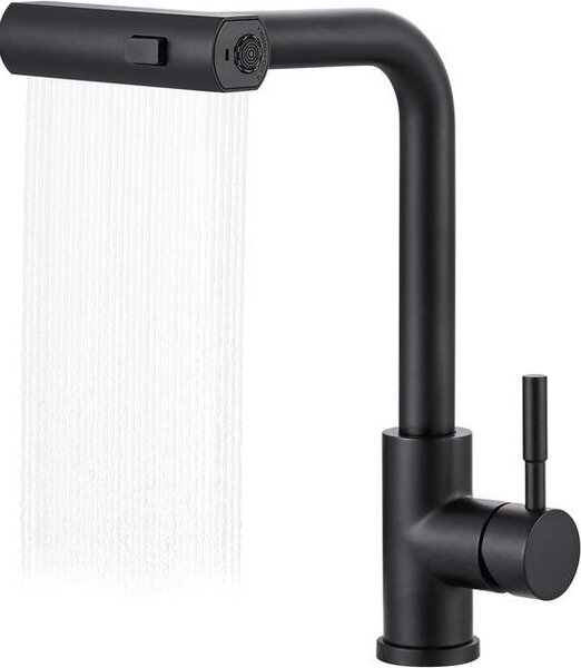 Rubinetto da cucina allungabile - girevole a 360° - 3 impostazioni di getto d'acqua - elegante e pratico