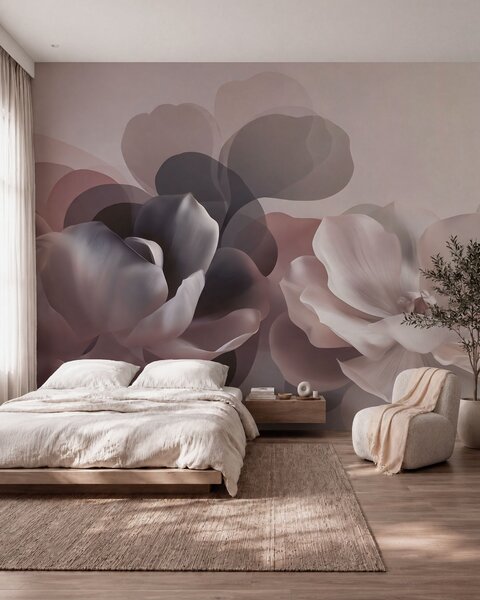 Carta da parati Composizione floreale astratta con magnolia, Carta da parati Floreale, w09930 : Uwalls.it