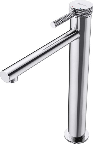 Doporro Rubinetto Monocomando per Lavabo Alto a Cascata, Miscelatore Regolabile con Acqua Calda e Fredda in Ottone Cromato H 30,5 cm WAO-7601