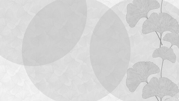 Carta da parati Grandi foglie di ginkgo e geometria di colore grigio, Carta da parati 3D, Fotomurali Foglie 3D, w01465v3 : Uwalls.it