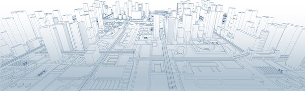 Carta da parati Il progetto di una città, Carta da parati citta, Carta da parati popolare, w01026v1 - Tapeko.it