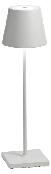 Zafferano Lampada a led da tavolo Poldina Pro Bianca ricaricabile e dimmerabile con batteria fino a 12 ore. Da uso esterno IP65