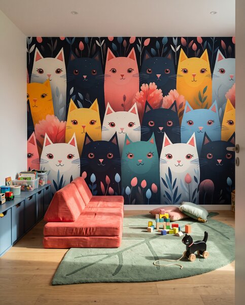 Carta da parati Gatti di mille colori, Amici animali, Il mondo degli animali - Tapeko.it