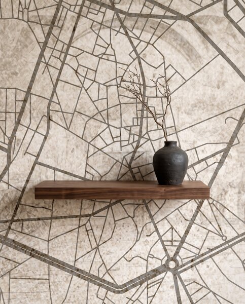 Carta da parati Rete di strade sottili, Mappe delle città, Mappe del mondo e delle città - Tapeko.it