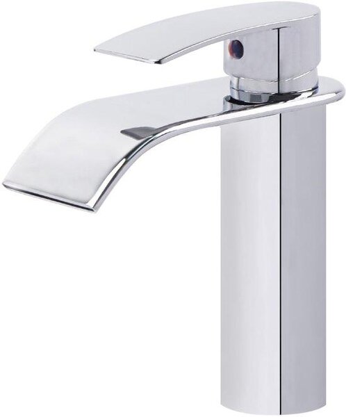 Bagno con gru Lavabo Lavabo Acqua Bagno con gru Gru Acqua calda e fredda Gru Lavabo con cartucce in ceramica Acciaio inox Chrome Argento