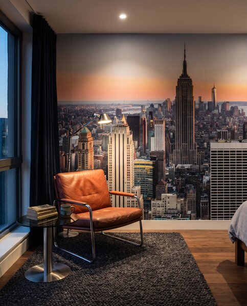 Carta da parati New York al tramonto, Vedute di città, Città e architettura - Tapeko.it