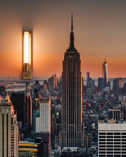 Carta da parati New York al tramonto, Vedute di città, Città e architettura - Tapeko.it