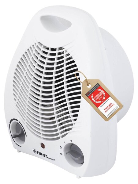 Stufa elettrica a ventola, 2000 W, 2 livelli di riscaldamento, termostato, protezione contro il surriscaldamento, colore bianco