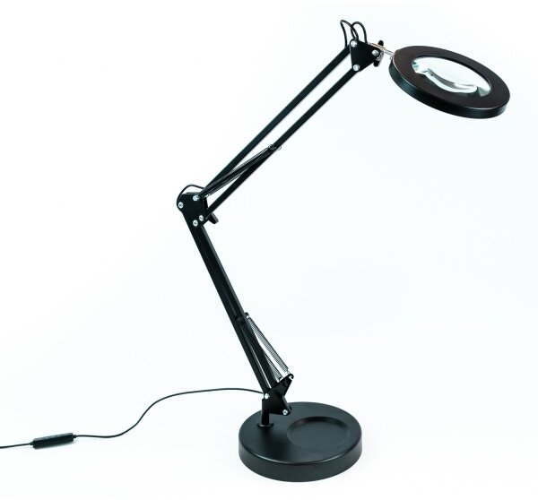 Brilagi - Lampada da tavolo LED dimmerabile con una lente d'ingrandimento LED/12W/5V 3000/4200/6000K nero