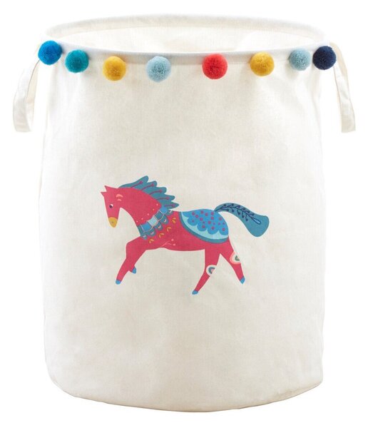 Cesta per giochi da bambino bianca in tessuto ø 38x48 cm Mimo Eclectic Horse – Premier Housewares