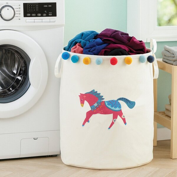 Cesta per giochi da bambino bianca in tessuto ø 38x48 cm Mimo Eclectic Horse – Premier Housewares