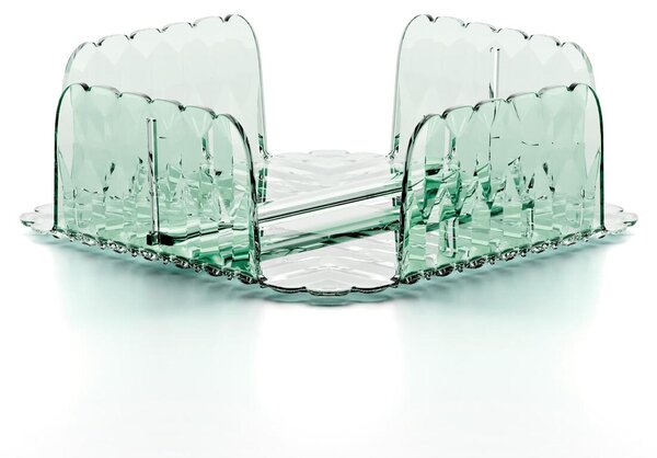 Portatovaglioli Orizzontale VANITY in materiale acrilico Riciclabile Dimensioni 20x20xh7,0 cm con asta Ferma tovaglioli colore Verde Matcha