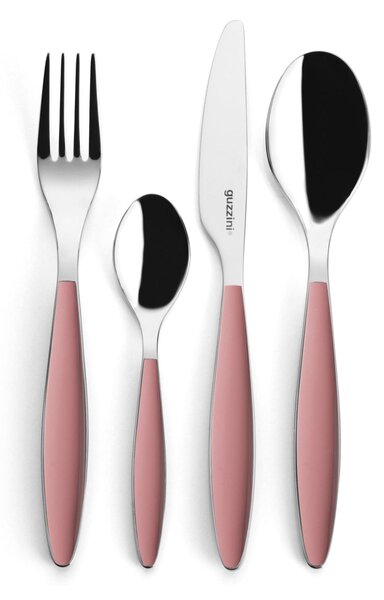 Posate Feeling 24 pezzi Colore Crema in acciaio inox 18/10 AISI 420 di Altissima qualit� lavabili in lavastoviglie colore Rosa Profondo