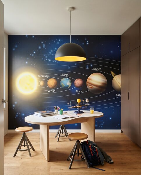 Carta da parati Pianeti sulle loro orbite, Spazio e pianeti, Effetto 3D - Tapeko.it