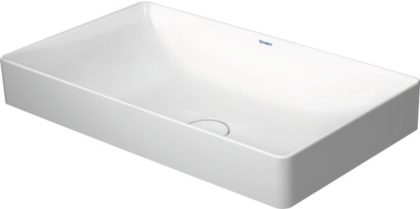 Duravit DuraSquare vasque à poser, 60x34,5cm, sans trou pour robinet, sans trop-plein, paroi arrière vitrifiée, polie, 2355600000, 2355600000