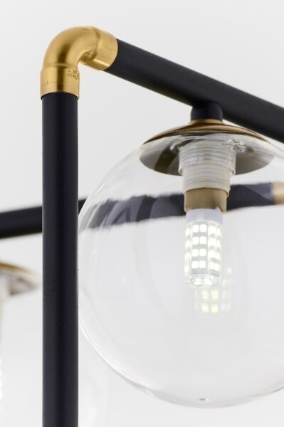 Jupiter 1985 - Lampadario a sospensione con supporto rigido IBRA 5xG9/10W/230V nero/oro