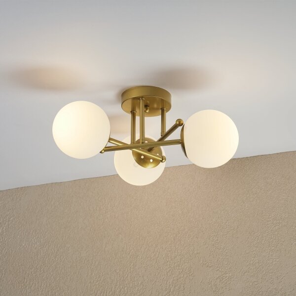 Brilagi - Plafoniera da soffitto MALIVA 3xE14/15W/230V oro/bianco